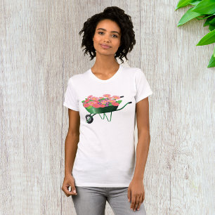 Wheelbarrow Full Of Flowers Womens T-Shirt