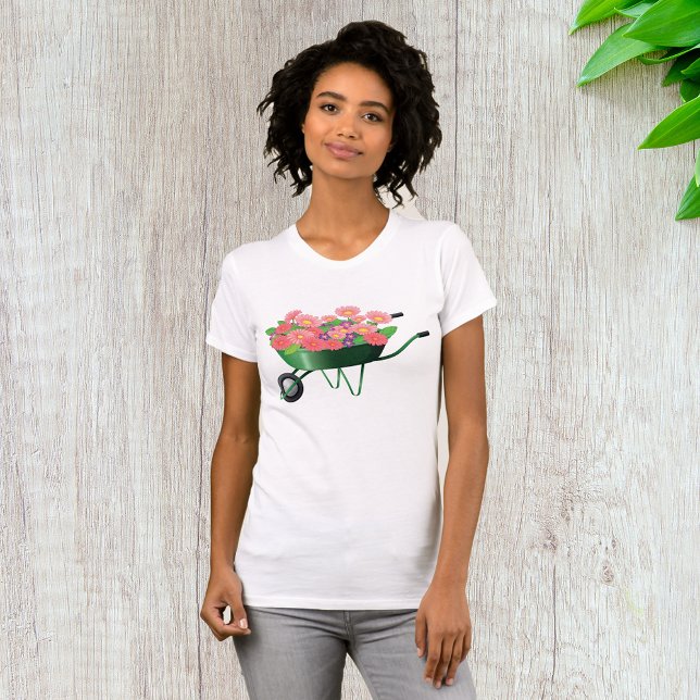 Wheelbarrow Full Of Flowers Womens T-Shirt (Creator Uploaded)
