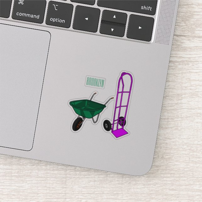 Wheelbarrow & hand trolley cartoon illustration (Detail)