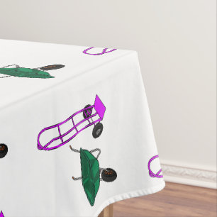 Wheelbarrow & hand trolley cartoon illustration tablecloth