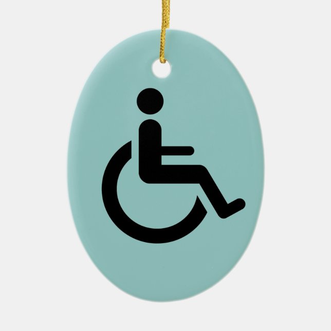 Wheelchair Access - Handicap Chair Symbol Ceramic Tree Decoration (Front)