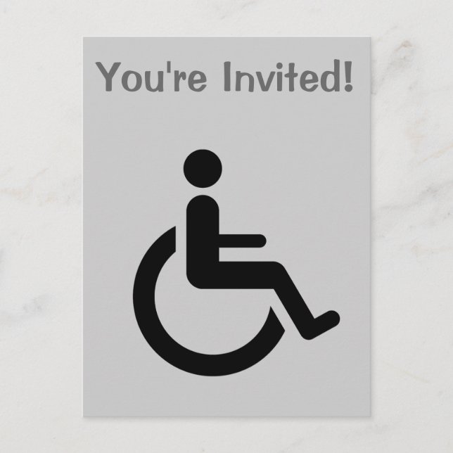 Wheelchair Access - Handicap Chair Symbol Invitation Postcard (Front)