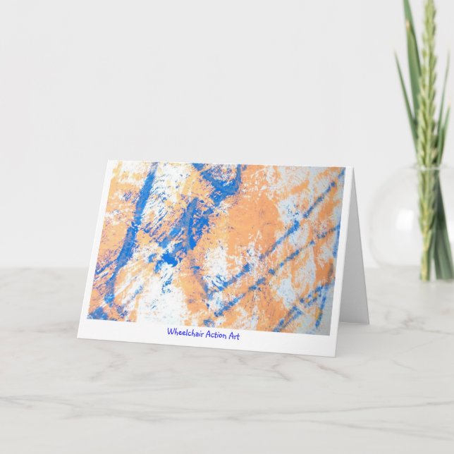 Wheelchair Action Art Large Notecards (Front)