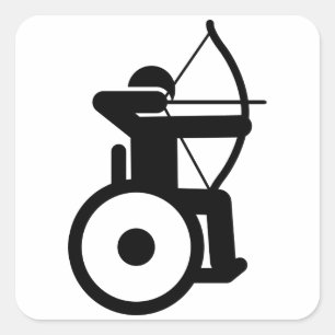 Wheelchair Archery Square Sticker