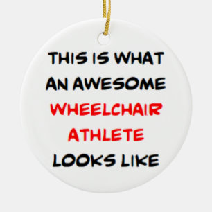 wheelchair athlete, awesome ceramic tree decoration