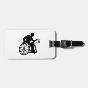 Wheelchair basketball luggage tag
