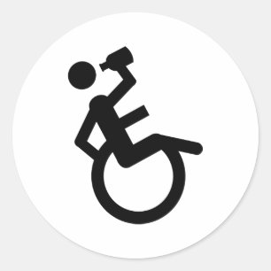 wheelchair boozer wheel chair classic round sticker