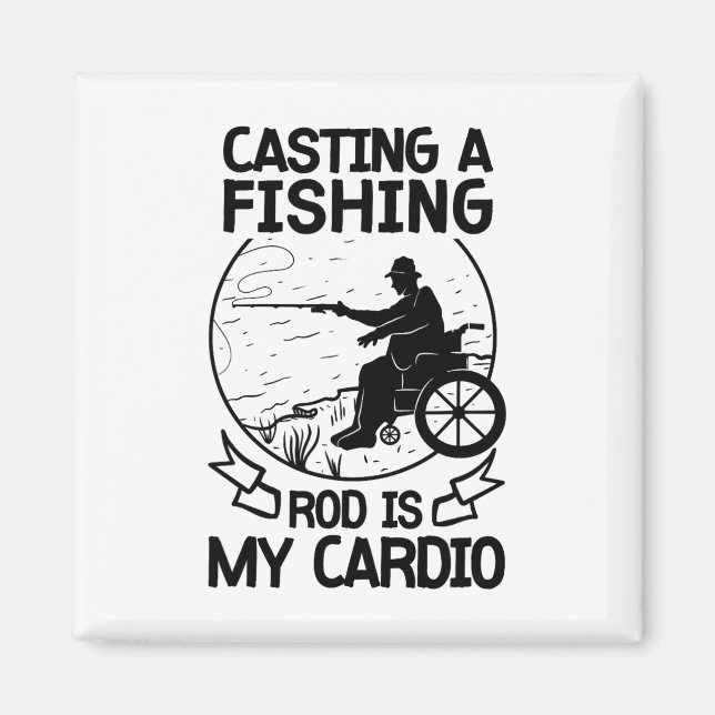 Wheelchair Fisherman Boating Disabled Hob  Magnet (Front)