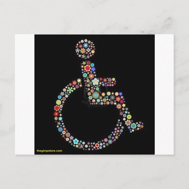 wheelchair_funky_zazzle.jpeg postcard (Front)