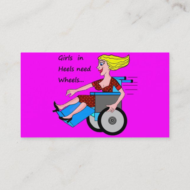 Wheelchair Girl in Heels Business Card (Back)