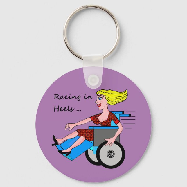 Wheelchair Girl in Heels Key Ring (Front)