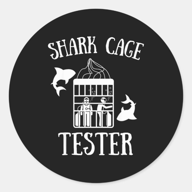 Wheelchair Handicap Humor Handicapped Shark Cage T Classic Round Sticker (Front)