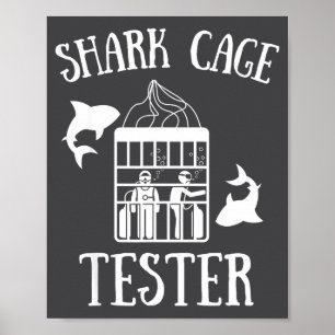 Wheelchair Handicap Humor Handicapped Shark Cage T Poster