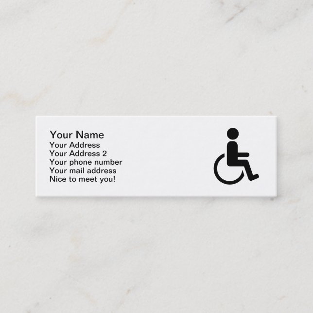 Wheelchair handicaped icon mini business card (Front)