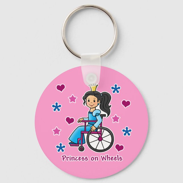 Wheelchair Princess Key Ring (Front)