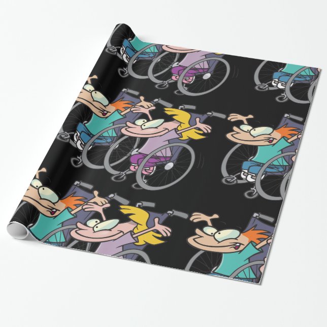 Wheelchair Race Wrapping Paper (Unrolled)