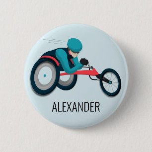 Wheelchair Racing 6 Cm Round Badge