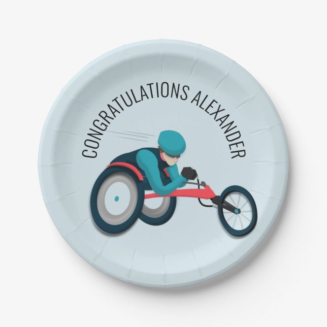 Wheelchair Racing Paper Plate (Front)