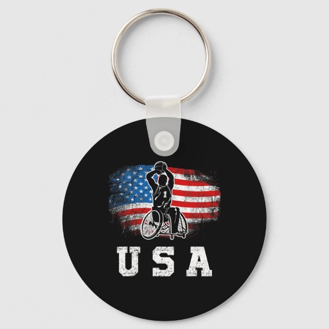 Wheelchair Sketll  Key Ring (Front)