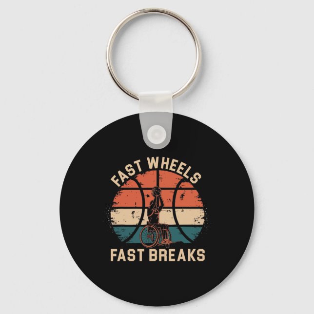 Wheelchair Sketll Player Disabled Disability Handi Key Ring (Front)