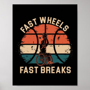Wheelchair Sketll Player Disabled Disability Handi Poster