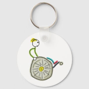 Wheelchair Stickman Key Ring