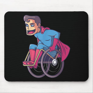 Wheelchair Superhero I Amputee Handicap Disability Mouse Pad