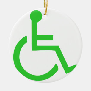 Wheelchair Symbol Ceramic Tree Decoration