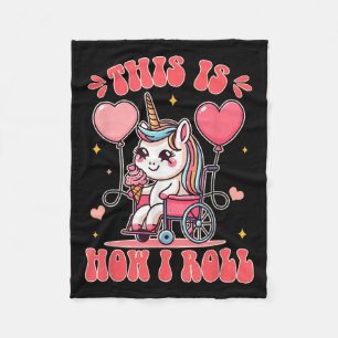 Wheelchair Unicorn Eating Ice Cream This Is How Th Fleece Blanket