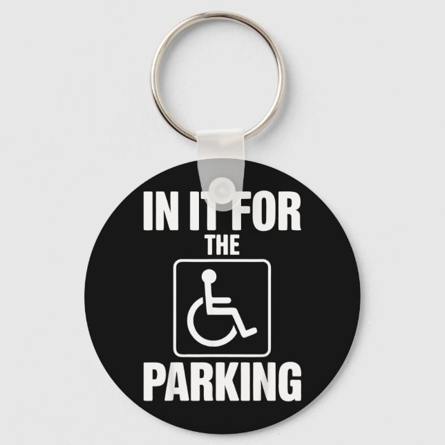 Wheelchair User Parking Rolling Chair Key Ring (Front)