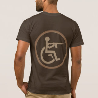 Wheeled & Armed - BrLogo - Brown - Made in USA T-Shirt