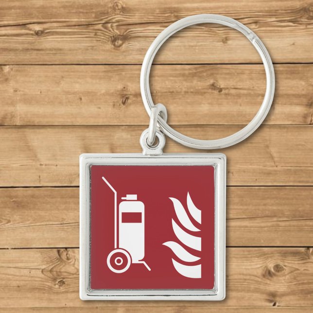 Wheeled Fire Extinguisher Safety Sign Key Ring (Creator Uploaded)