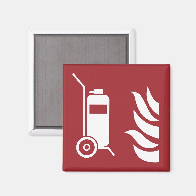Wheeled Fire Extinguisher Safety Sign Magnet (Front/Back)