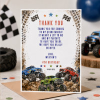 Wheelie Awesome Monster Truck 4Th Birthday boy