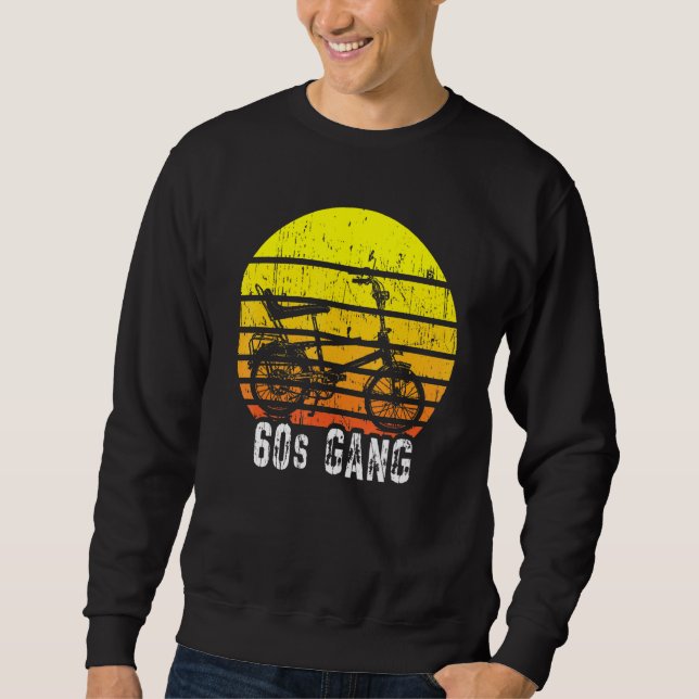 Wheelie Bike High-Riser 60s Biker Gang Hipster Vin Sweatshirt (Front)