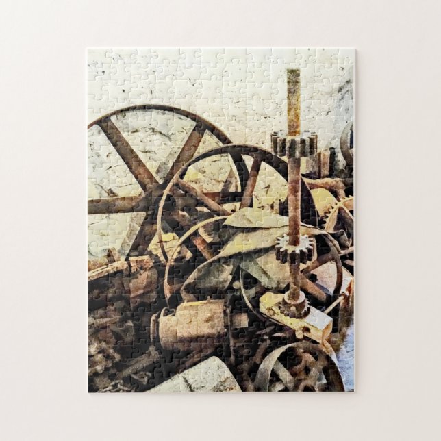 Wheels and Gears in Grist Mill Jigsaw Puzzle (Vertical)