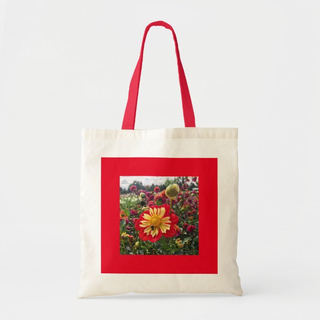 Wheels Dahlia Tote Bag (Front)