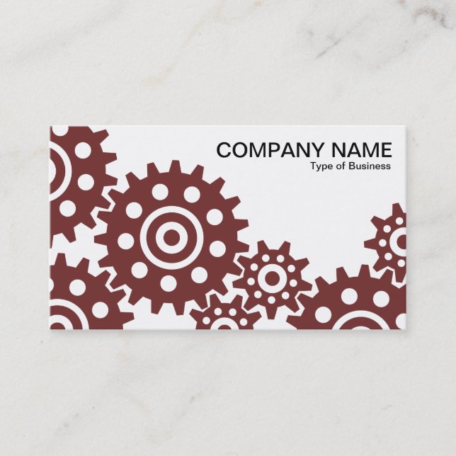 Wheels of Industry - Dark Brown and White Business Card (Front)