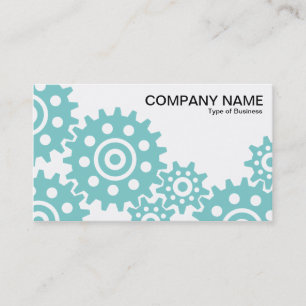 Wheels of Industry - Lt Blue Green and White Business Card