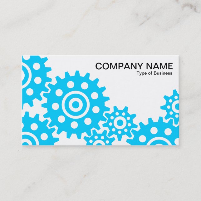 Wheels of Industry - Sky Blue and White Business Card (Front)