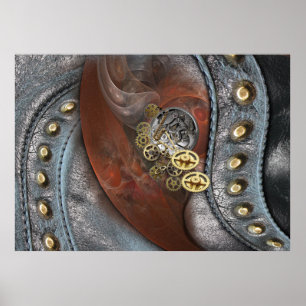 Wheels of Time on Leather Poster