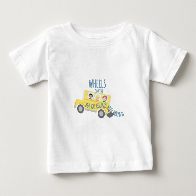 Wheels On Bus Baby T-Shirt (Front)