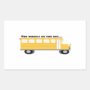 Wheels On Bus Rectangular Sticker