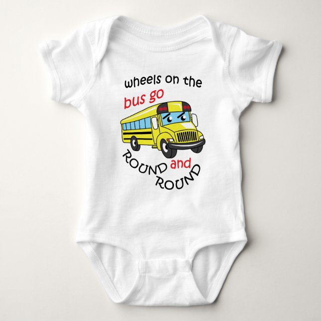 Wheels On the Bus Baby Bodysuit (Front)
