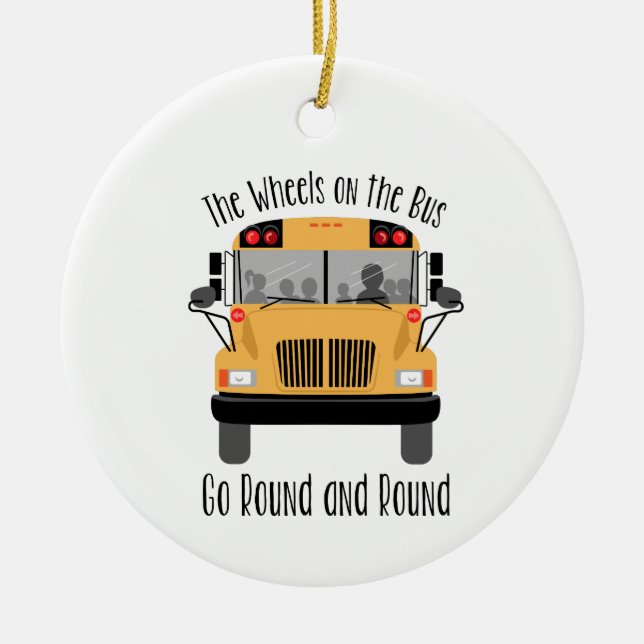 Wheels On The Bus Ceramic Tree Decoration (Front)