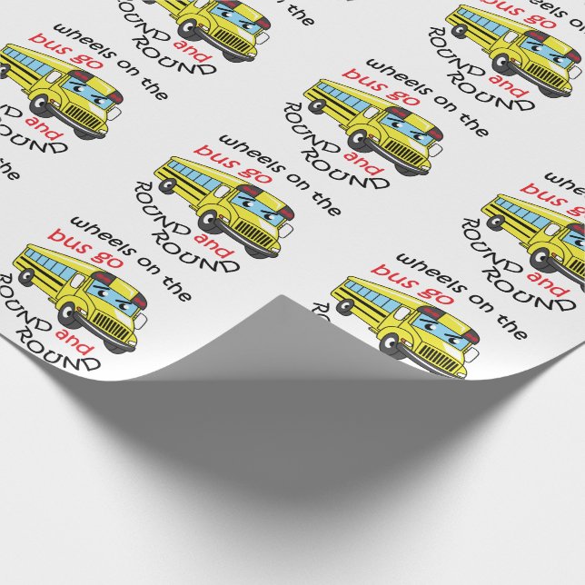 Wheels On the Bus Wrapping Paper (Corner)