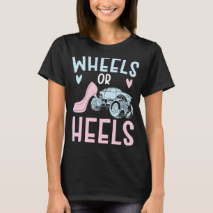 Wheels Or Heels Baby Announcement Gender Reveal T-Shirt
