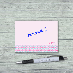 Wheels pattern custom text cycling themed post-it notes