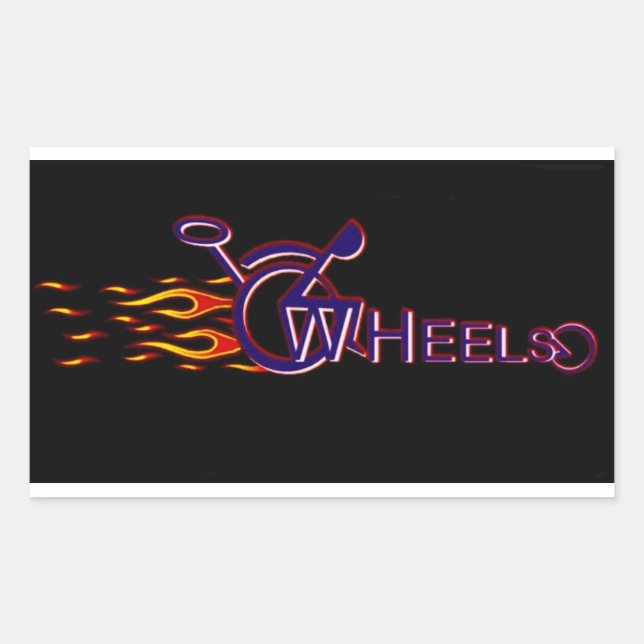 Wheels Rectangular Sticker (Front)