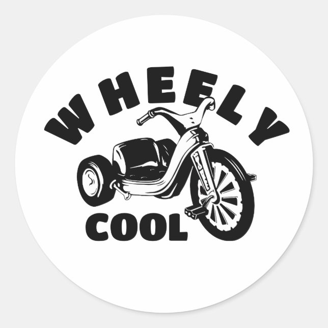 Wheely Cool Big Wheel  Round Stickers (Front)